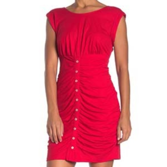 MELLODAY Code X Mode Ruched Button Front Dress NWT - Picture 3 of 3